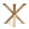 Dubbel kruis onderstel - eiken - 8x8 cm - 75x75 cm - hoogte: 72 cm - dubbele X poot - gelijmd rustiek eikenhout - KD 8-12%