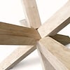 Dubbel kruis onderstel - eiken - 8x8 cm - 75x75 cm - hoogte: 72 cm - dubbele X poot - gelijmd rustiek eikenhout - KD 8-12%