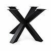 Dubbel kruis onderstel zwart - metaal - 10x10 cm - 80x80 cm - hoogte: 72 cm - 3-delig dubbele X poot van staal met zwarte coating - RAL 9005