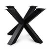 Dubbel kruis onderstel zwart - metaal - 8x8 cm - 80x80 cm of 120x120 cm - hoogte: 72 cm - dubbele X poot van staal met zwarte coating - RAL 9005