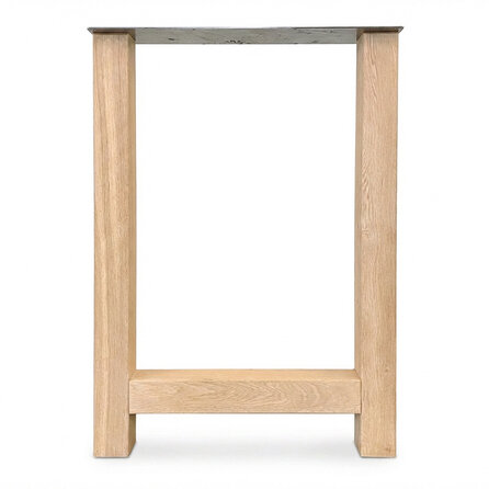 H tafelpoten eiken - per SET (2 stuks) - 8x8 cm - breedte: 71 cm - hoogte: 100 cm - statafel / bartafel H poot - gelijmd rustiek eikenhout - KD 8-12%