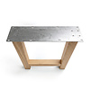 H tafelpoten eiken - per SET (2 stuks) - 8x8 cm - breedte: 71 cm - hoogte: 100 cm - statafel / bartafel H poot - gelijmd rustiek eikenhout - KD 8-12%