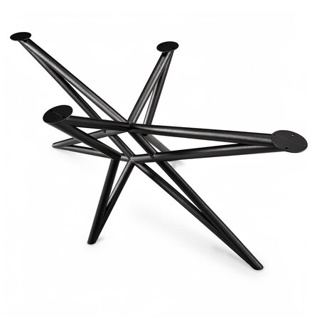 Matrix onderstel dubbel zwart - metaal - rond - 4,2 cm - 77x160 cm - hoogte: 73,5 cm - stalen spinnenpoot onderstel met zwarte coating - RAL 9005