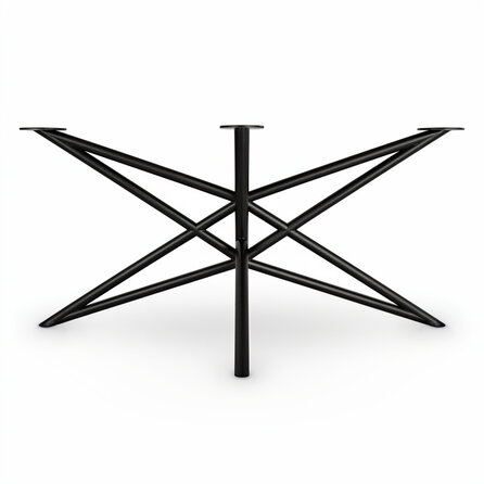 Matrix onderstel dubbel zwart - metaal - rond - 4,2 cm - 77x160 cm - hoogte: 73,5 cm - stalen spinnenpoot onderstel met zwarte coating - RAL 9005
