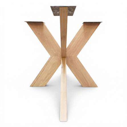 Matrix onderstel eiken - 5x15 cm - 70x140 cm - hoogte: 72 cm - spinnenpoot onderstel - gelijmd rustiek eikenhout - KD 8-12%