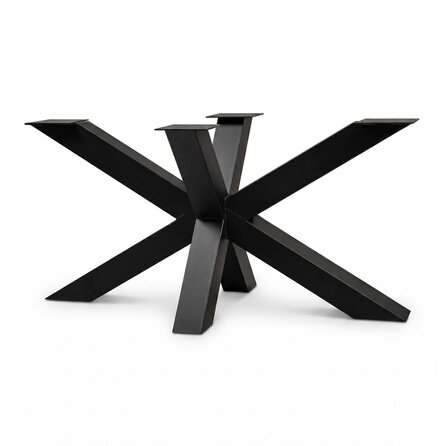Matrix onderstel zwart - metaal - koker: 10x10 cm - diverse afmetingen - hoogte: 69 of 72 cm - stalen spinnenpoot onderstel met zwarte coating - RAL 9005