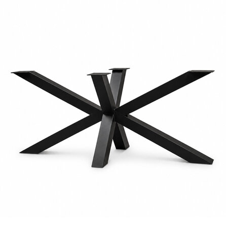 Matrix onderstel zwart - metaal - koker: 10x10 cm - diverse afmetingen - hoogte: 69 of 72 cm - stalen spinnenpoot onderstel met zwarte coating - RAL 9005