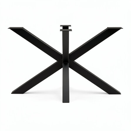 Matrix onderstel zwart - metaal - koker: 5x5 cm - 80x140 cm - hoogte: 72 cm - stalen spinnenpoot onderstel met zwarte coating - RAL 9005