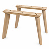 N tafelpoten schuin eiken - per SET (2 stuks) - metaal - 4x7-13 cm - breedte: 80 cm - hoogte: 73 cm - tapse eiken N-poot - rustiek eikenhout (B/C) - KD 8-12%