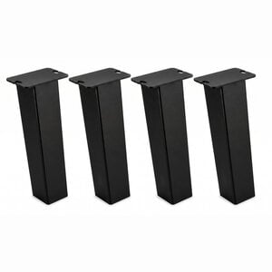 Salontafel blokpoten schuin zwart - SET (4 stuks) - metaal - 8x8 cm Salontafel blokpoten schuin zwart - SET (4 stuks) - metaal - 8x8 cm