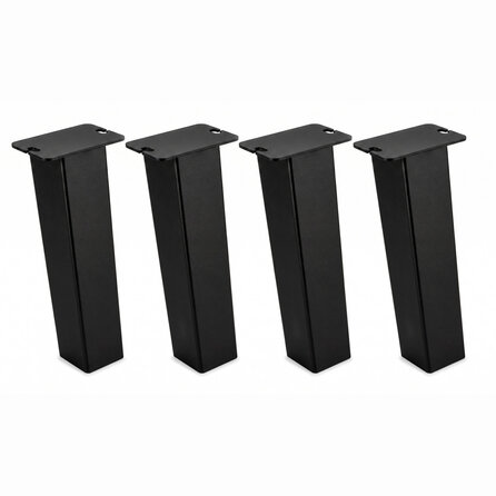 Salontafel blokpoten schuin zwart - per SET (4 stuks) - metaal - 8x8 cm - hoogte: 40 of 43 cm - stalen blokpoot met zwarte coating - RAL 9005 Salontafel blokpoten schuin zwart - per SET (4 stuks) - metaal - 8x8 cm - hoogte: 40 of 43 cm - stalen blokpoot met zwarte coating - RAL 9005