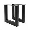 U bankpoten zwart - per SET (2 stuks) - metaal - 6x6 cm - breedte: 36 of 38 cm - stalen U poten bankje - met zwarte coating - RAL 9005