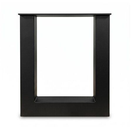 U bankpoten zwart - per SET (2 stuks) - metaal - 6x6 cm - breedte: 36 of 38 cm - stalen U poten bankje - met zwarte coating - RAL 9005
