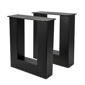 U-bankpoten zwart - SET (2 stuks) - metaal - 8x8 cm - breedte: 38 cm U-bankpoten zwart - SET (2 stuks) - metaal - 8x8 cm - breedte: 38 cm