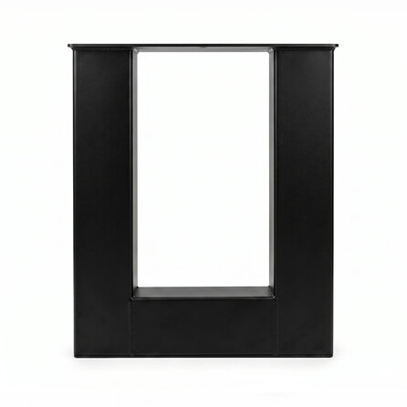 U bankpoten zwart - per SET (2 stuks) - metaal - 8x8 cm - breedte: 38 cm - hoogte: 43 cm - stalen U poten bankje - met zwarte coating - RAL 9005