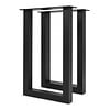 U tafelpoten zwart - per SET (2 stuks) - metaal - 8x8 cm - breedte: 60 cm - hoogte: 105 cm - stalen statafel / bartafel U poot met zwarte coating - RAL 9005