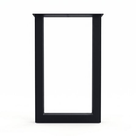 U tafelpoten zwart - per SET (2 stuks) - metaal - 8x8 cm - breedte: 60 cm - hoogte: 105 cm - stalen statafel / bartafel U poot met zwarte coating - RAL 9005