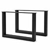 U salontafelpoten zwart - per SET (2 stuks) - metaal - 2,5x5 cm - breedte: 54 cm - hoogte: 37,5 cm - stalen U salontafel poot met zwarte coating - RAL 9005
