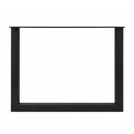 U salontafelpoten zwart - per SET (2 stuks) - metaal - 2,5x5 cm - breedte: 54 cm - hoogte: 37,5 cm - stalen U salontafel poot met zwarte coating - RAL 9005