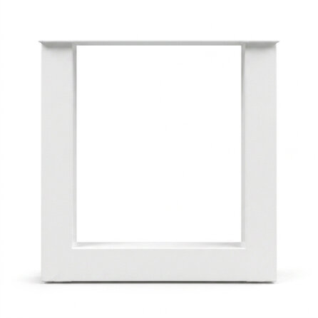 U tafelpoten wit - per SET (2 stuks) - metaal - 10x10 cm - breedte: 76 cm - hoogte: 72 cm - stalen U poot met witte coating - RAL 9016