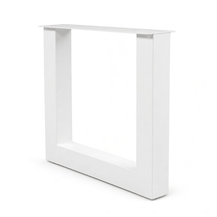 U tafelpoten wit - per SET (2 stuks) - metaal - 10x10 cm - breedte: 76 cm - hoogte: 72 cm - stalen U poot met witte coating - RAL 9016