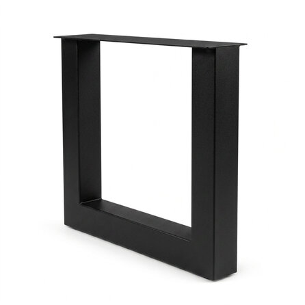 U tafelpoten zwart - per SET (2 stuks) - metaal - 10x10 cm - breedte: 76 cm - hoogte: 72 cm - stalen U poot met zwarte coating - RAL 9005
