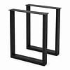 U tafelpoten zwart - per SET (2 stuks) - metaal - 2x8 cm - breedte: 60 cm - hoogte: 72 cm - stalen U poot met zwarte coating - RAL 9005