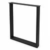 U tafelpoten zwart - per SET (2 stuks) - metaal - 2x8 cm - breedte: 60 cm - hoogte: 72 cm - stalen U poot met zwarte coating - RAL 9005