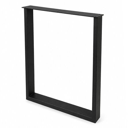 U tafelpoten zwart - per SET (2 stuks) - metaal - 2x8 cm - breedte: 60 cm - hoogte: 72 cm - stalen U poot met zwarte coating - RAL 9005
