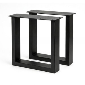 U-tafelpoten zwart - SET (2 stuks) - metaal - 4x8 cm - breedte: 76 cm
