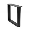 U tafelpoten zwart - per SET (2 stuks) - metaal - 4x8 cm - breedte: 76 cm - hoogte: 72 cm - stalen U poot met zwarte coating - RAL 9005