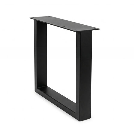 U tafelpoten zwart - per SET (2 stuks) - metaal - 4x8 cm - breedte: 76 cm - hoogte: 72 cm - stalen U poot met zwarte coating - RAL 9005