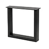 U tafelpoten zwart - per SET (2 stuks) - metaal - 4x8 cm - breedte: 76 cm - hoogte: 72 cm - stalen U poot met zwarte coating - RAL 9005