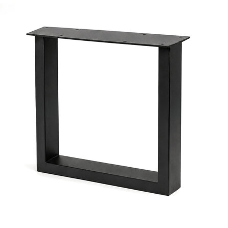 U tafelpoten zwart - per SET (2 stuks) - metaal - 4x8 cm - breedte: 76 cm - hoogte: 72 cm - stalen U poot met zwarte coating - RAL 9005