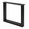 U tafelpoten zwart - per SET (2 stuks) - metaal - 5x10 cm - breedte: 76 cm - hoogte: 72 cm - stalen U poot met zwarte coating - RAL 9005
