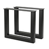 U tafelpoten zwart - per SET (2 stuks) - metaal - 8x8 cm - breedte: 76 cm - hoogte: 72 cm - stalen U poot met zwarte coating - RAL 9005
