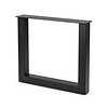 U tafelpoten zwart - per SET (2 stuks) - metaal - 8x8 cm - breedte: 76 cm - hoogte: 72 cm - stalen U poot met zwarte coating - RAL 9005