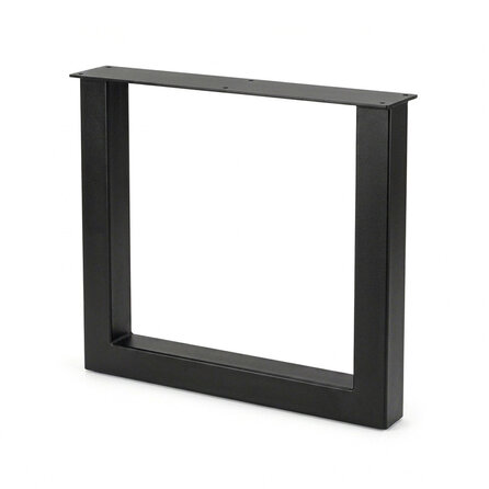 U tafelpoten zwart - per SET (2 stuks) - metaal - 8x8 cm - breedte: 76 cm - hoogte: 72 cm - stalen U poot met zwarte coating - RAL 9005