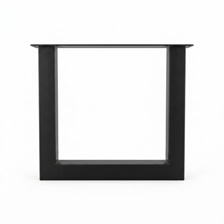 U tafelpoten zwart - per SET (2 stuks) - metaal - 8x8 cm - breedte: 76 cm - hoogte: 72 cm - stalen U poot met zwarte coating - RAL 9005