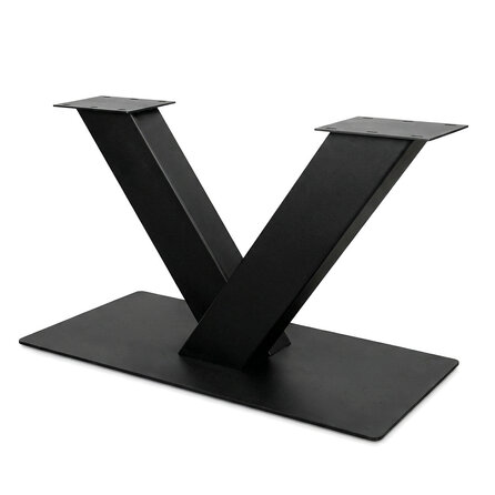 V tafelonderstel zwart - metaal - 5x15 cm - 60x120 cm - hoogte: 73 cm - 3-delig stalen onderstel met zwarte coating - RAL 9005