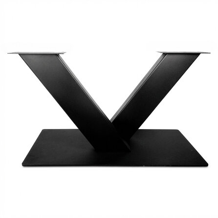 V tafelonderstel zwart - metaal - 5x15 cm - 60x120 cm - hoogte: 73 cm - 3-delig stalen onderstel met zwarte coating - RAL 9005