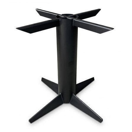 Viervoet tafelonderstel zwart - metaal - diameter koker: 16 cm - 84x84 cm - hoogte: 73 cm - meerdelig stalen onderstel met zwarte coating - RAL 9005 Viervoet tafelonderstel zwart - metaal - diameter koker: 16 cm - 84x84 cm - hoogte: 73 cm - meerdelig stalen onderstel met zwarte coating - RAL 9005