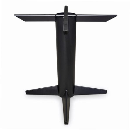 Viervoet tafelonderstel zwart - metaal - diameter koker: 16 cm - 84x84 cm - hoogte: 73 cm - meerdelig stalen onderstel met zwarte coating - RAL 9005 Viervoet tafelonderstel zwart - metaal - diameter koker: 16 cm - 84x84 cm - hoogte: 73 cm - meerdelig stalen onderstel met zwarte coating - RAL 9005