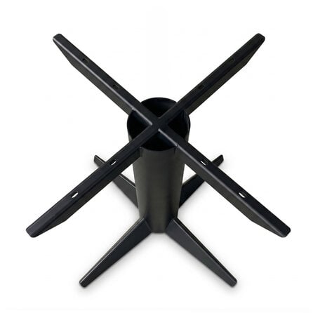 Viervoet tafelonderstel zwart - metaal - diameter koker: 16 cm - 84x84 cm - hoogte: 73 cm - meerdelig stalen onderstel met zwarte coating - RAL 9005 Viervoet tafelonderstel zwart - metaal - diameter koker: 16 cm - 84x84 cm - hoogte: 73 cm - meerdelig stalen onderstel met zwarte coating - RAL 9005