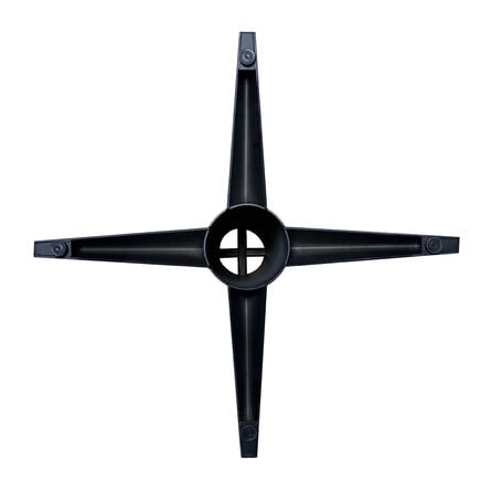 Viervoet tafelonderstel zwart - metaal - diameter koker: 16 cm - 84x84 cm - hoogte: 73 cm - meerdelig stalen onderstel met zwarte coating - RAL 9005 Viervoet tafelonderstel zwart - metaal - diameter koker: 16 cm - 84x84 cm - hoogte: 73 cm - meerdelig stalen onderstel met zwarte coating - RAL 9005