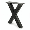 X bankpoten zwart - per SET (2 stuks) - metaal - 6x6 cm - breedte: 38 cm - hoogte: 43 cm - stalen X poten bankje met zwarte coating - RAL 9005