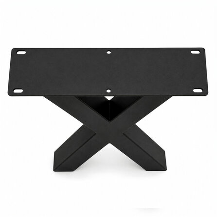 X bankpoten zwart - per SET (2 stuks) - metaal - 6x6 cm - breedte: 38 cm - hoogte: 43 cm - stalen X poten bankje met zwarte coating - RAL 9005