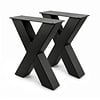 X bankpoten zwart - per SET (2 stuks) - metaal - 8x8 cm - breedte: 36 cm - hoogte: 43 cm - stalen X poten bankje met zwarte coating - RAL 9005