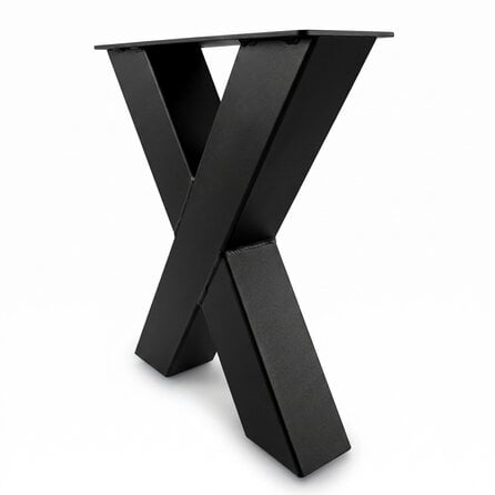 X bankpoten zwart - per SET (2 stuks) - metaal - 8x8 cm - breedte: 36 cm - hoogte: 43 cm - stalen X poten bankje met zwarte coating - RAL 9005