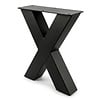X bankpoten zwart - per SET (2 stuks) - metaal - 8x8 cm - breedte: 36 cm - hoogte: 43 cm - stalen X poten bankje met zwarte coating - RAL 9005